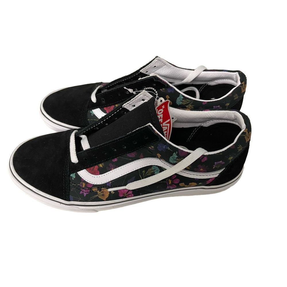 Vans Old Skool V Floral Strap Black Pressed Floral Womens 11 Mens 9.5